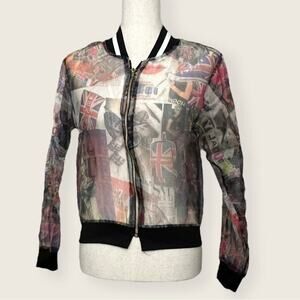 EUC | Blush | Transparent Bomber Jacket | Black | Small